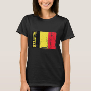 T-shirt Belgique Drapeau Souvenir déstressé pour Hommes Fe