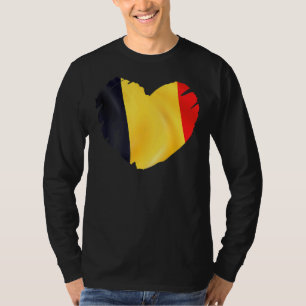T-shirt Belgique Drapeau Sur La Forme Du Coeur Belgique