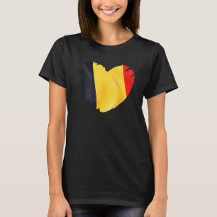 T-shirt Belgique Drapeau Sur La Forme Du Coeur Belgique