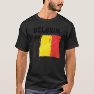 T-shirt Belgique Drapeau Vintage Grunge Belge Drapeau
