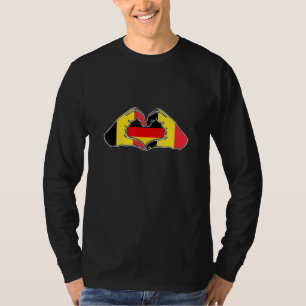 T-shirt Belgique et Allemagne Cœur main amitié