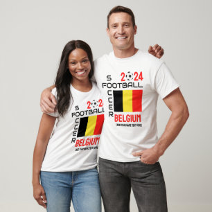 T-shirt BELGIQUE Football Nom personnalisé 2024 TOUTE ANNÉ