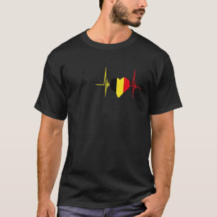 T-shirt Belgique Heartbeat EKG Pulse Belgie Drapeau Be