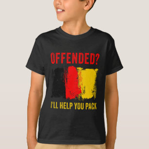 T-shirt Belgique Humour patriote - Offended Je t'aiderai P