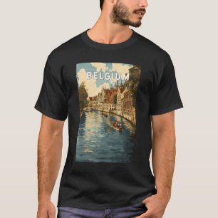 T-shirt Belgique Illustration Travel Art Vintage