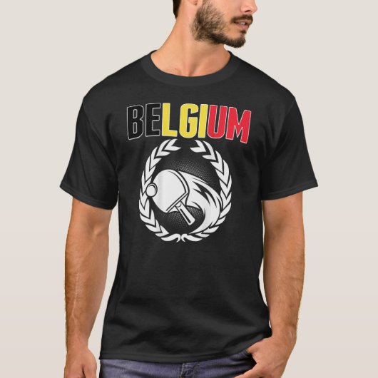 T-shirt Belgique Ping Pong Belge Table Tennis Team Suppo (Devant)