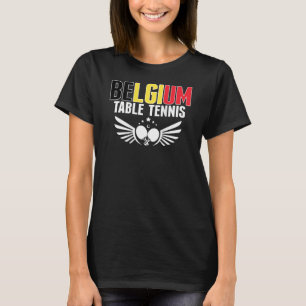 T-shirt Belgique Ping Pong Équipe de Tennis de Table Bel