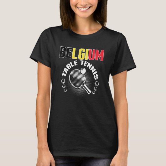 T-shirt Belgique Table Tennis Support Belge Ping (Devant)