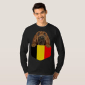 T-shirt Belgium Flag Bloodhound Dog In Pocket (Devant entier)