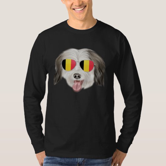 T-shirt Belgium Flag Coton de Tulear Dog Belgium Pocket (Devant)