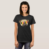 T-shirt Belgium Flag Pug Dog Belgium Pocket (Devant entier)