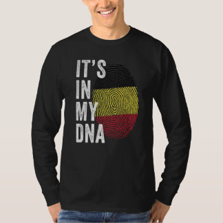T-shirt Belgium It's In My DNA Cute Belgian Flag Fingerpri