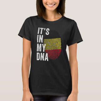 T-shirt Belgium It's In My DNA Cute Belgian Flag Fingerpri