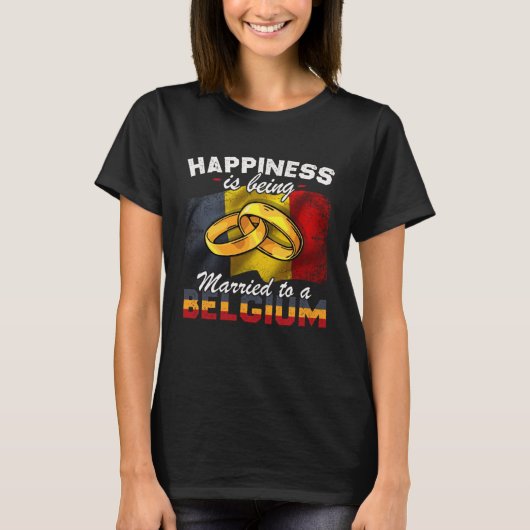T-shirt Belgium Marriage Belgian Married Flag Wedded Cultu (Devant)