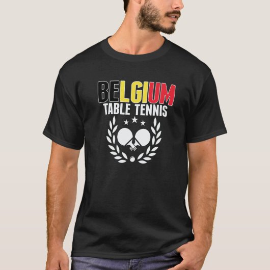 T-shirt Belgium Table Tennis Belgian Ping Pong Team Suppo (Devant)