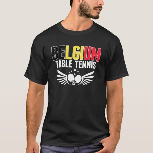 T-shirt Belgium Table Tennis Support Belgian Ping Pong (Devant)