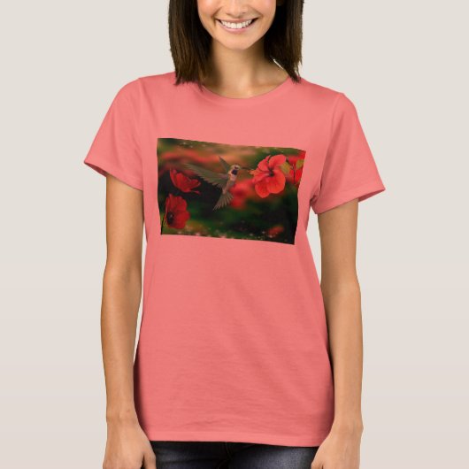 T-shirt bélier féminin avec colibri (Devant)