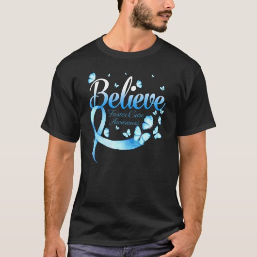 T-shirt Believe Foster Care Awareness Butterfly (Devant)