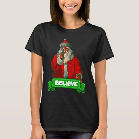 T-shirt Believe In Santa Christmas (Devant)