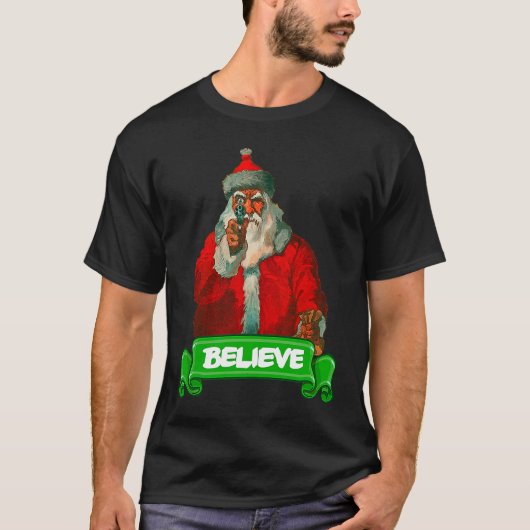 T-shirt Believe In Santa Christmas (Devant)