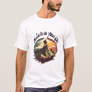 T-shirt "Believe in Yourself" Retro Mountain Adventure