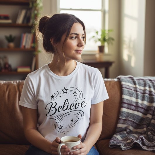 T-shirt Believe Magical Stars - Inspirational Celestial