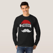 T-shirt Believe Quote On Santa Hat Mustache Family Reunion (Devant entier)