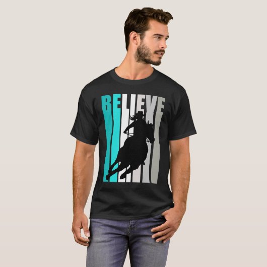 T-shirt Believe Turquoise Cowgirl Southern Girls Western H (Devant entier)