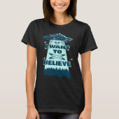 T-shirt Believe UFO Spaceship Alien Retro Alien Believer (Devant)