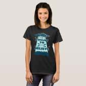 T-shirt Believe UFO Spaceship Alien Retro Alien Believer (Devant entier)