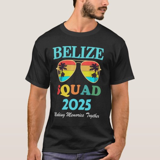 T-shirt Belize 2025 Tropical Beach Vacation Correspondance (Devant)