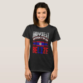 T-shirt Belize Belizean Belize Drapeau Le Plus Heureux Qua (Devant entier)