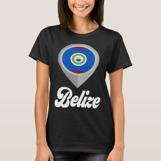 T-shirt Belize Flag Pin  I Love Belize Travel (Devant)