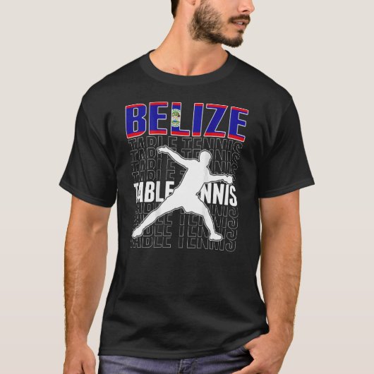 T-shirt Belize Ping Pong Belizé Table Tennis Team Suppo (Devant)