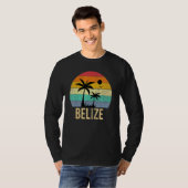 T-shirt Belize Sunset Plage de Palm Trees Rétro (Devant entier)