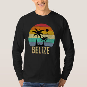 T-shirt Belize Sunset Plage de Palm Trees Rétro