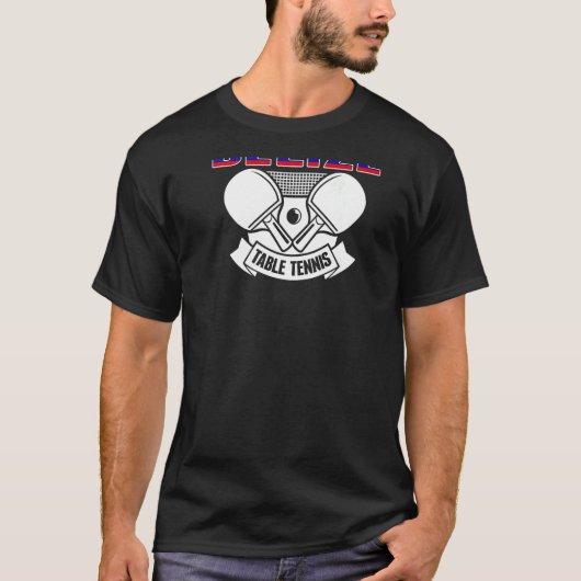 T-shirt Belize Table Tennis Support Belizé Ping Pong T (Devant)