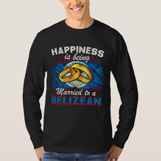 T-shirt Belizean Marriage Belize Married Flag Wedded Cultu (Devant)