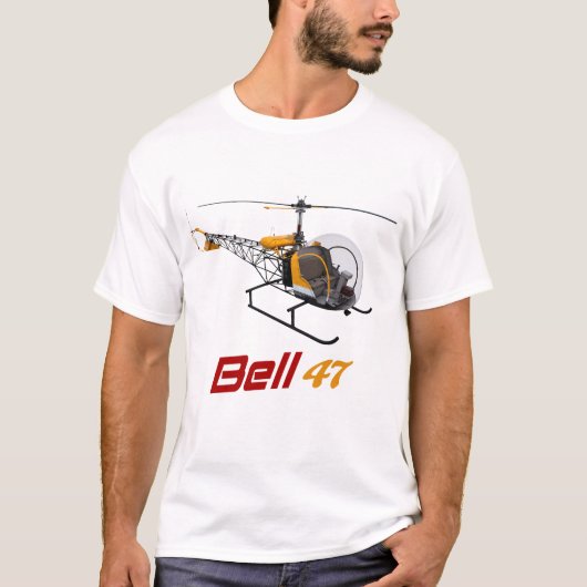 T-shirt Bell 47 hélicoptère, bell 47g, vol intérieur bell (Devant)