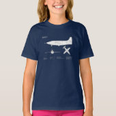 T-shirt Bell X-1 - Plans de plan d'avion ABD (Devant)