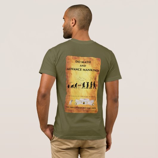 T-shirt Bella Canvas : Math Smart Caveman (Dos entier)