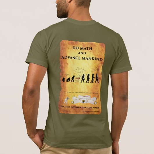 T-shirt Bella Canvas : Math Smart Caveman (Dos)