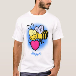 T-shirt Belle abeille drôle avec dessin animé du coeur