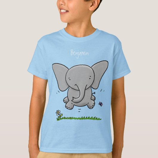 T-shirt Belle adorable dessin d'éléphant bébé (Devant)