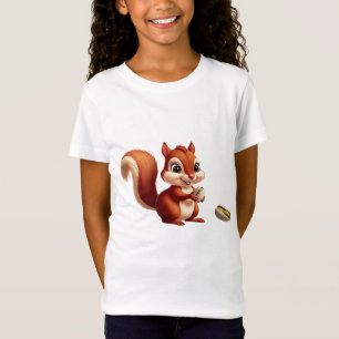 T-Shirt Belle Aiguille Graphique d'écureuil pour filles -