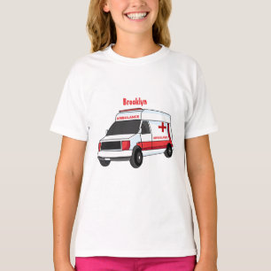 T-shirt Belle ambulance rouge caricature van