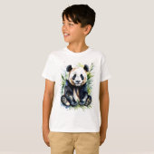 T-shirt Belle aquarelle Cudley mignonne Ours Panda (Devant entier)