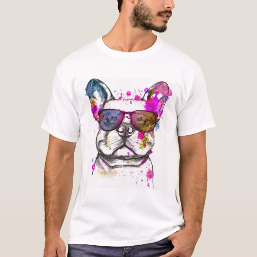 T-shirt Belle aquarelle French Bulldog (Devant)