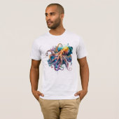 T-shirt Belle aquarelle pieuvre (Devant entier)