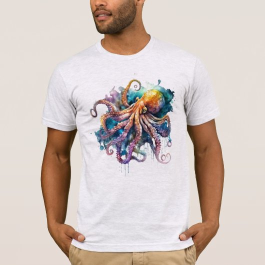 T-shirt Belle aquarelle pieuvre (Devant)